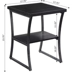 Tavolino a tre ripiani HomeStock Belmont con mensole aperte, struttura a croce e finitura elegante per esposizione o uso quotidiano