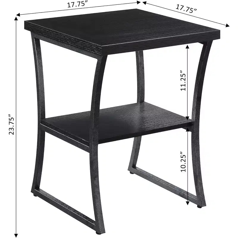 Tavolino a tre ripiani HomeStock Belmont con mensole aperte, struttura a croce e finitura elegante per esposizione o uso quotidiano