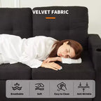 Divano letto angolare a L nero, a 3 posti