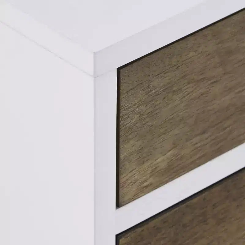 Comodino bianco a 3 cassetti in stile moderno di metà secolo, 1 persona
