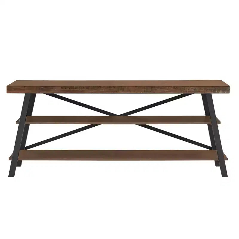 Newsome Rustic X-Base 60-inch TV Stand - Brown - iNSPIRE Q