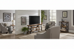 Mobile TV marrone rustico industriale, 60", montaggio per 1 persona