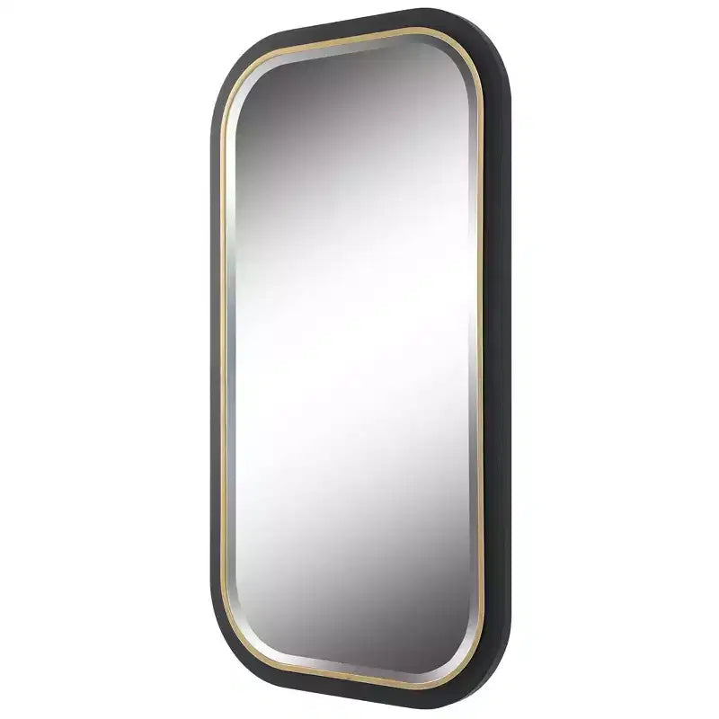 Specchio da parete rettangolare Uttermost Nevaeh oro nero 23 1/4 x 43 1/4