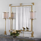 Specchio da parete quadrato Uttermost Balkan con foglia d'oro metallica 40