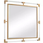 Specchio da parete quadrato Uttermost Balkan con foglia d'oro metallica 40