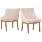 Amiford Button Tufted Slope Arm Linen Dining Chairs (Set of 2) - iNSPIREQ