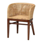 Sedia da pranzo bali & pari Papua: Struttura in acacia, Rattan intrecciato, Design bohémien, Montaggio richiesto