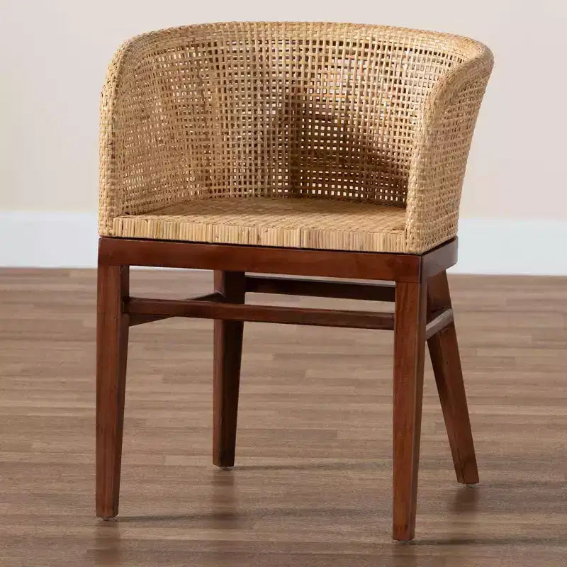 Sedia da pranzo bali & pari Papua: Struttura in acacia, Rattan intrecciato, Design bohémien, Montaggio richiesto