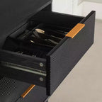 South Shore Arlo Credenza rovere frassino/oro: Credenza moderna con contenitore, Mobiletto da ingresso, Mobile buffet