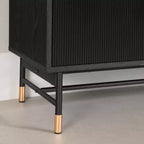 South Shore Arlo Credenza rovere frassino/oro: Credenza moderna con contenitore, Mobiletto da ingresso, Mobile buffet