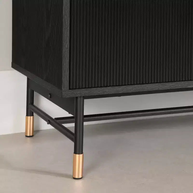 South Shore Arlo Credenza rovere frassino/oro: Credenza moderna con contenitore, Mobiletto da ingresso, Mobile buffet