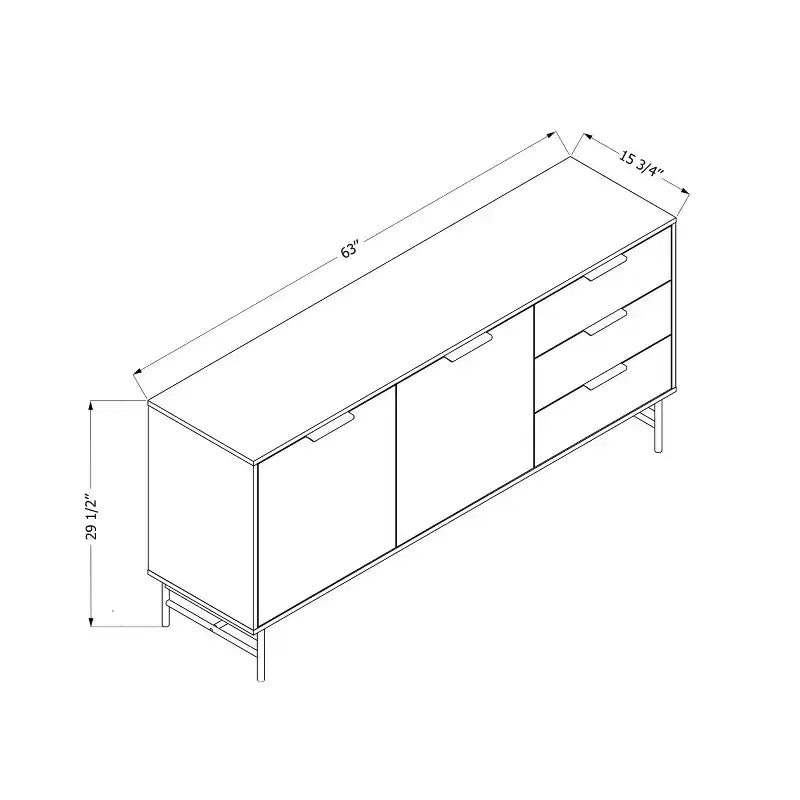 South Shore Arlo Credenza rovere frassino/oro: Credenza moderna con contenitore, Mobiletto da ingresso, Mobile buffet