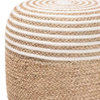 bali & pari Sgabello pouf poggiapiedi Nequiel in erba marina e corda intrecciata bianco/marrone naturale: Rivestimento in cotone, nessun assemblaggio richiesto