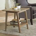 Tavolino Milani Square End Naturale: Legno di Mango, Moderno Metà Secolo, Ripiano - Steve Silver Co.