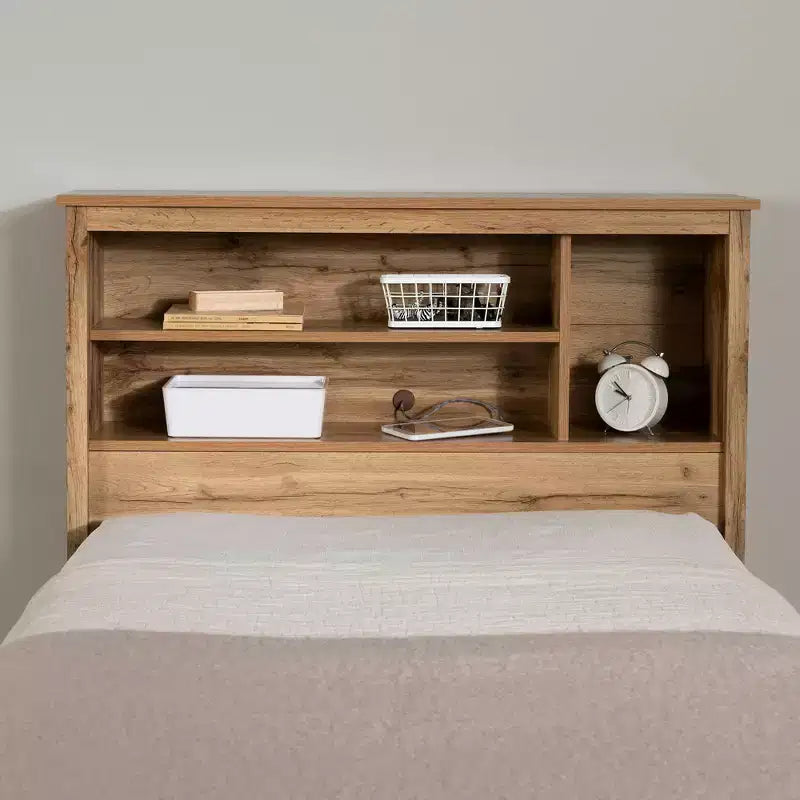Set letto matrimoniale e testiera South Shore Nordik Oak: 6 vani portaoggetti, truciolato laminato