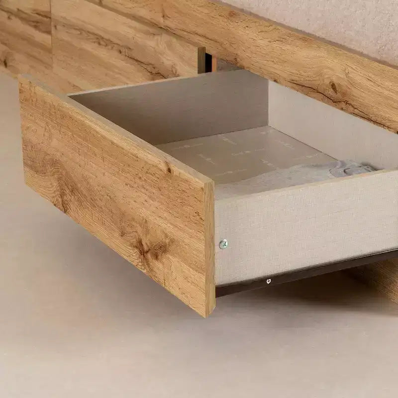 Set letto matrimoniale e testiera South Shore Nordik Oak: 6 vani portaoggetti, truciolato laminato
