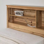 Set letto matrimoniale e testiera South Shore Nordik Oak: 6 vani portaoggetti, truciolato laminato