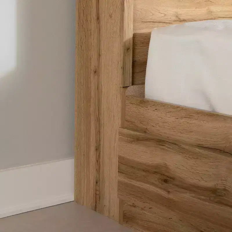 Set letto matrimoniale e testiera South Shore Nordik Oak: 6 vani portaoggetti, truciolato laminato