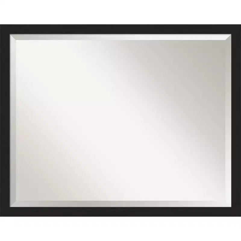 Grace Narrow Brushed Framed Bathroom Vanity Wall Mirror Black - Amanti