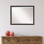 Specchio da parete per bagno Grace Narrow Brushed, cornice nera - Amanti