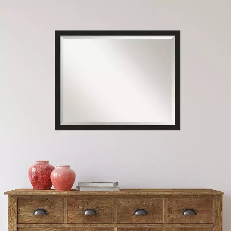 Specchio da parete per bagno Grace Narrow Brushed, cornice nera - Amanti