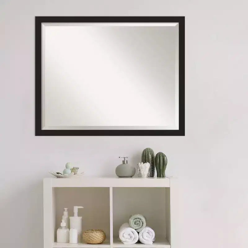 Specchio da parete per bagno Grace Narrow Brushed, cornice nera - Amanti