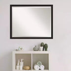 Specchio da parete per bagno Grace Narrow Brushed, cornice nera - Amanti