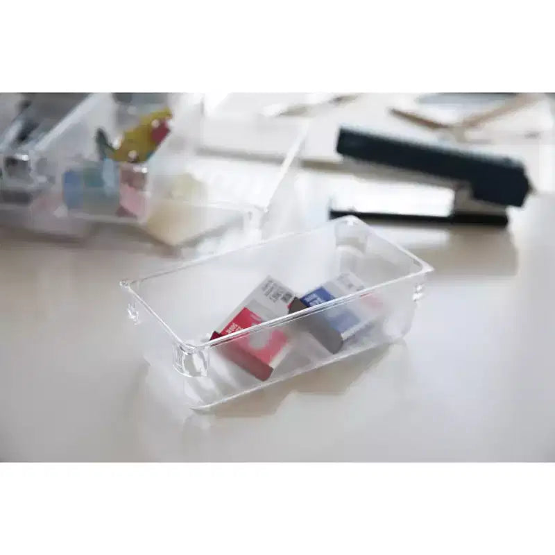 Organizzatore cassetti in plastica trasparente, set da 4