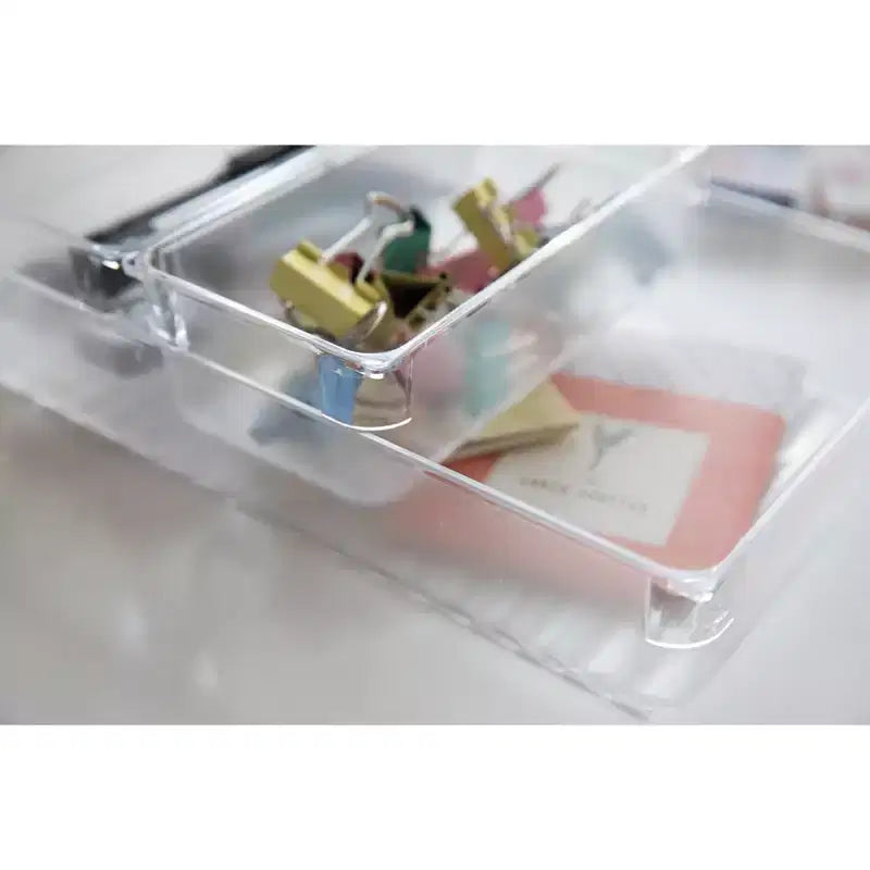 Organizzatore cassetti in plastica trasparente, set da 4