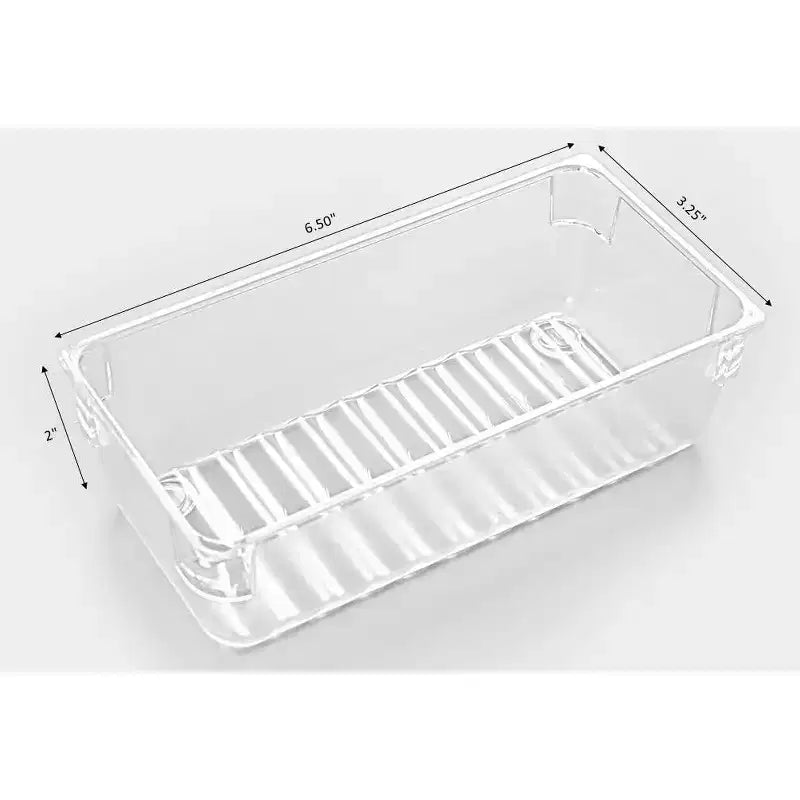 Organizzatore cassetti in plastica trasparente, set da 4