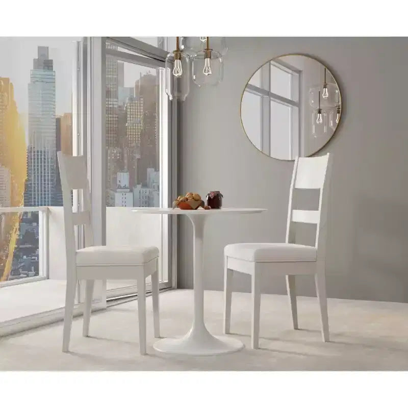 Tavolo da pranzo rotondo in marmo bianco/nero, 2 posti