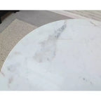 Tavolo da pranzo rotondo in marmo bianco/nero, 2 posti