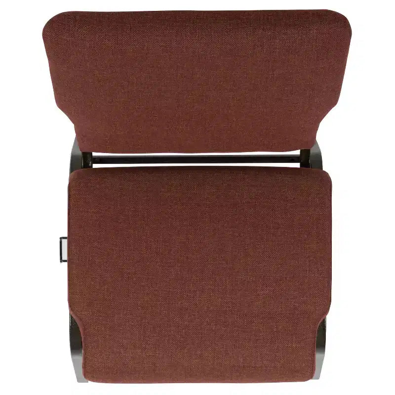 Sedia da auditorium Flash Furniture Advantage – Sedia imbottita impilabile – Seduta larga 52 cm – Tessuto cannella/Struttura venata oro