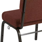 Sedia da auditorium Flash Furniture Advantage – Sedia imbottita impilabile – Seduta larga 52 cm – Tessuto cannella/Struttura venata oro