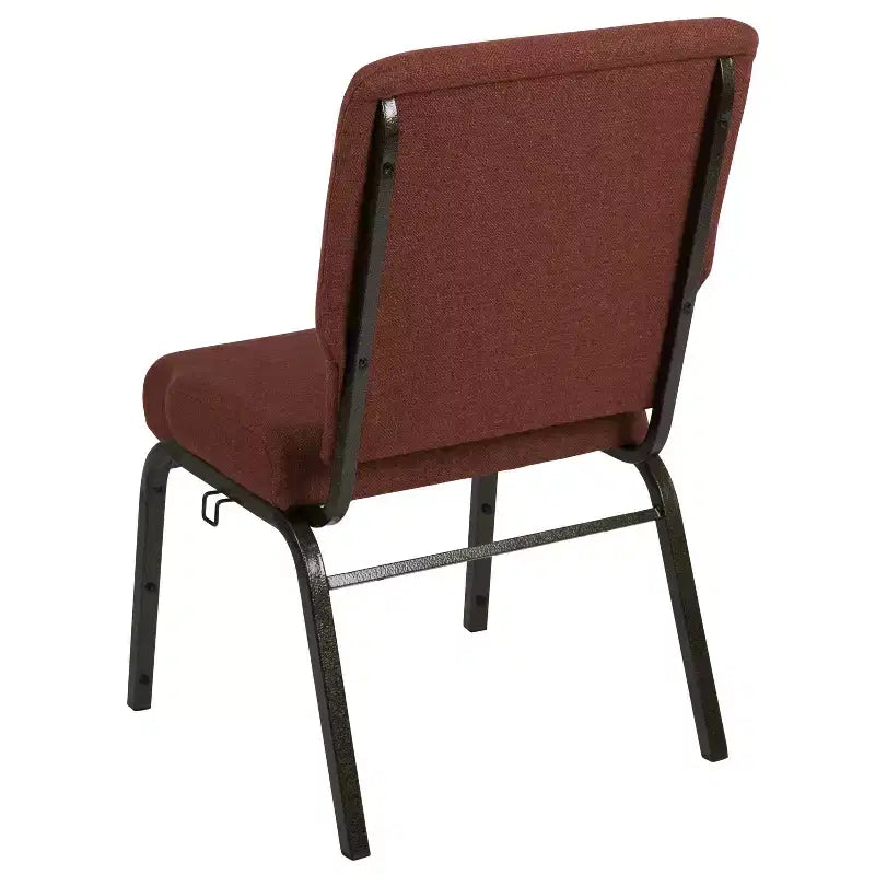 Sedia da auditorium Flash Furniture Advantage – Sedia imbottita impilabile – Seduta larga 52 cm – Tessuto cannella/Struttura venata oro