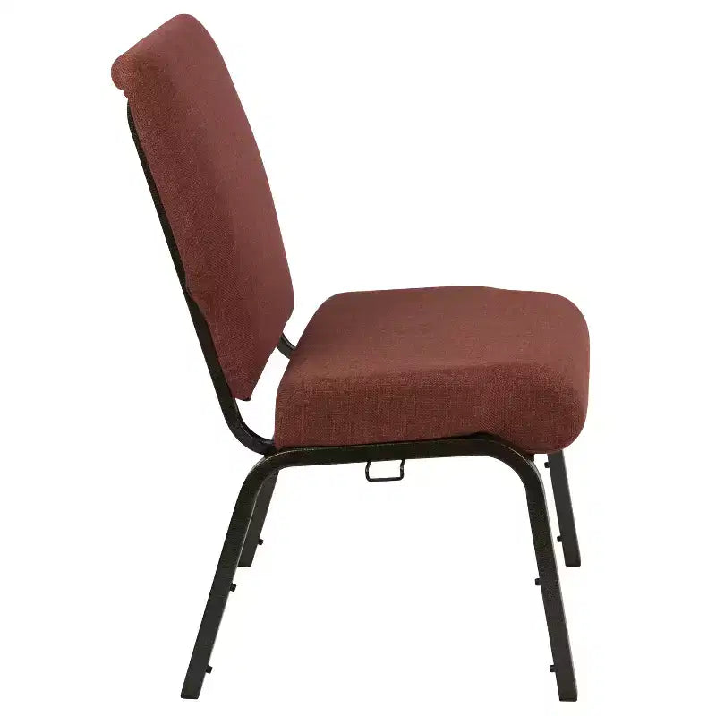 Sedia da auditorium Flash Furniture Advantage – Sedia imbottita impilabile – Seduta larga 52 cm – Tessuto cannella/Struttura venata oro