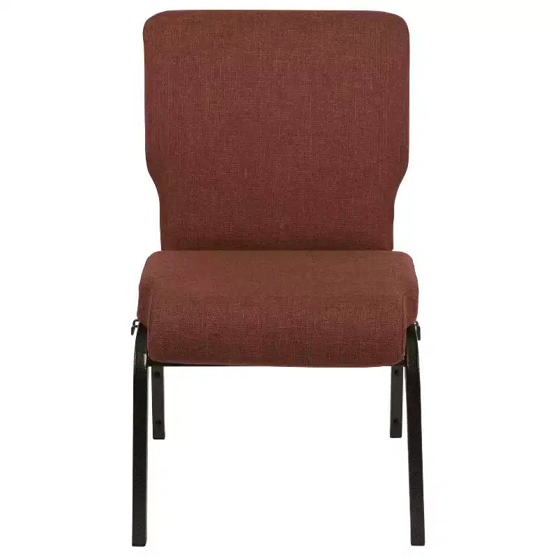 Sedia da auditorium Flash Furniture Advantage – Sedia imbottita impilabile – Seduta larga 52 cm – Tessuto cannella/Struttura venata oro