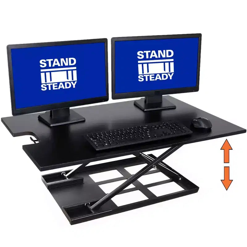 X-Elite Pro 36 Convertitore per Scrivania Regolabile in Altezza Pneumatico Nero Stand Steady