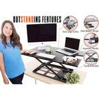 X-Elite Pro 36 Convertitore per Scrivania Regolabile in Altezza Pneumatico Nero Stand Steady