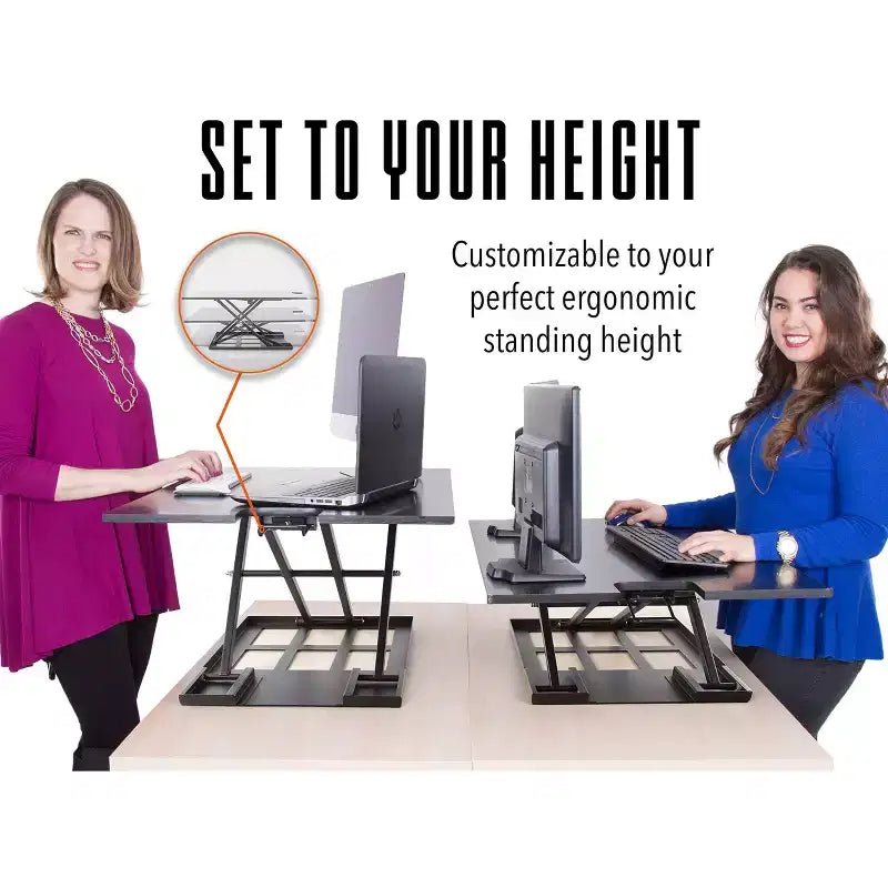 X-Elite Pro 36 Convertitore per Scrivania Regolabile in Altezza Pneumatico Nero Stand Steady