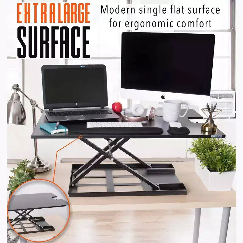 X-Elite Pro 36 Convertitore per Scrivania Regolabile in Altezza Pneumatico Nero Stand Steady