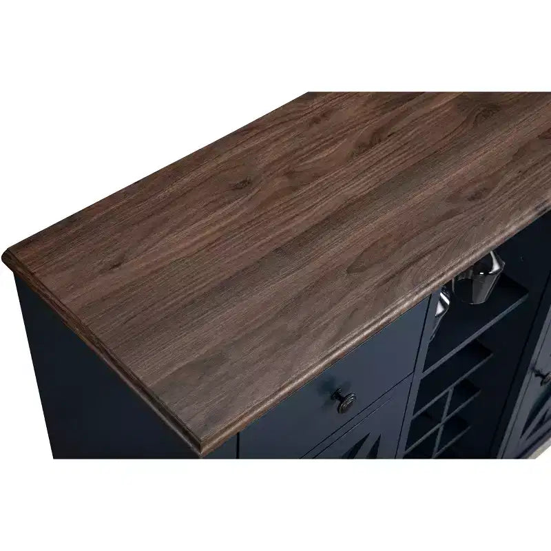 Mobile bar in legno da 47" con pomelli in nichel spazzolato - Home Essentials