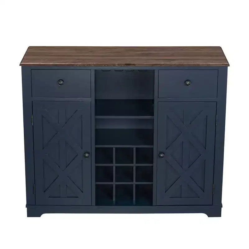Mobile bar in legno da 47" con pomelli in nichel spazzolato - Home Essentials