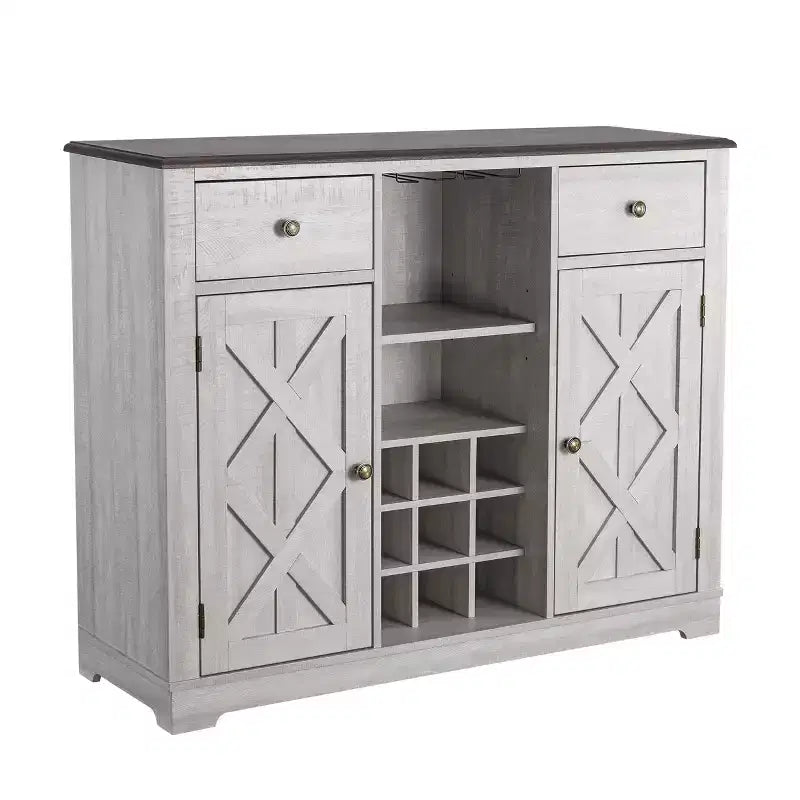 Mobile bar in legno da 47" con pomelli in nichel spazzolato - Home Essentials