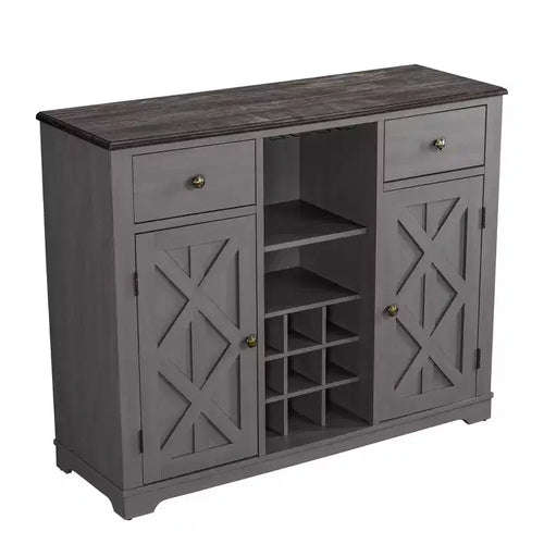 Mobile bar in legno da 47" con pomelli in nichel spazzolato - Home Essentials