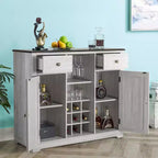Mobile bar in legno da 47" con pomelli in nichel spazzolato - Home Essentials