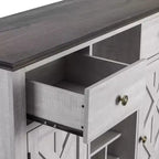 Mobile bar in legno da 47" con pomelli in nichel spazzolato - Home Essentials