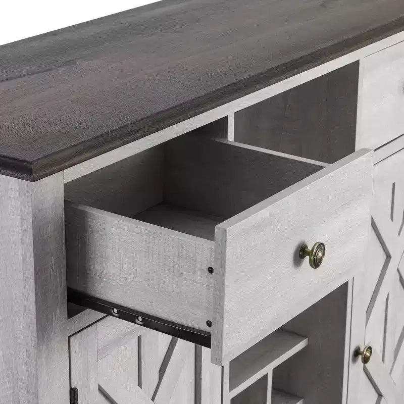 Mobile bar in legno da 47" con pomelli in nichel spazzolato - Home Essentials