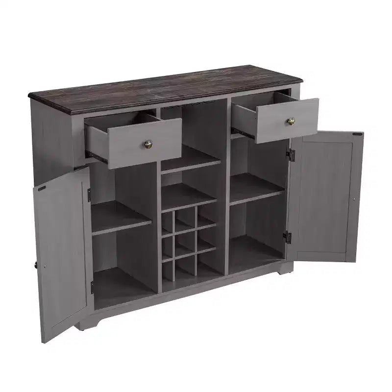 Mobile bar in legno da 47" con pomelli in nichel spazzolato - Home Essentials