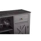 Mobile bar in legno da 47" con pomelli in nichel spazzolato - Home Essentials
